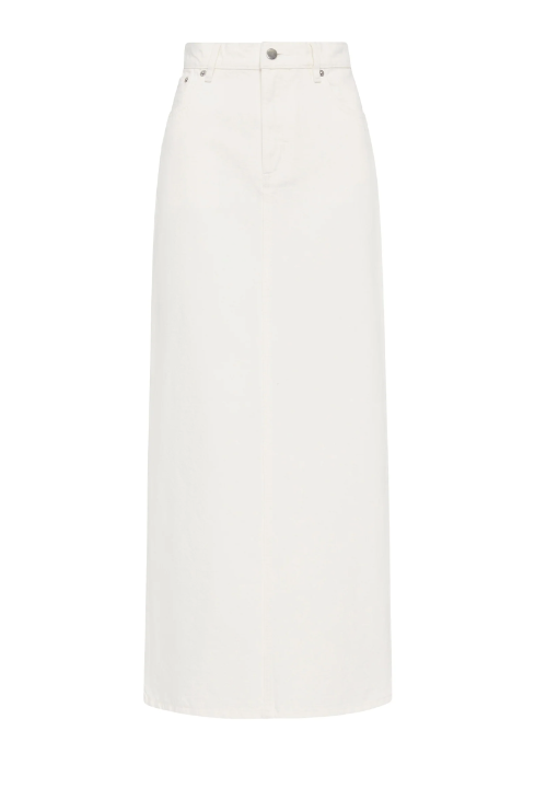 Organic Denim Maxi Skirt - Ecru