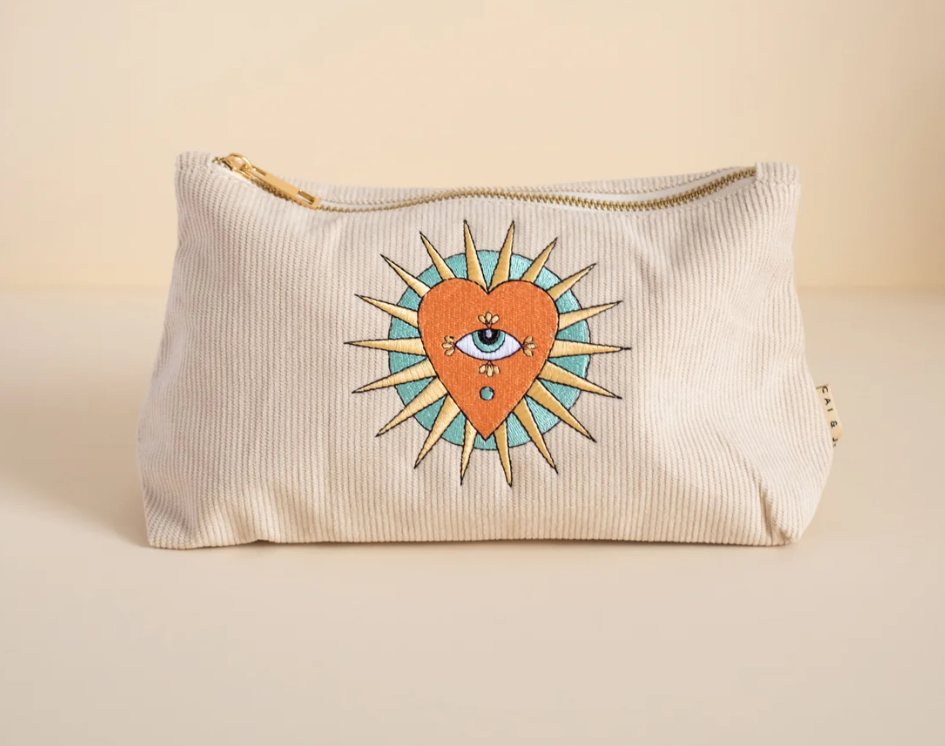 Large Corduroy Pouch - Stone