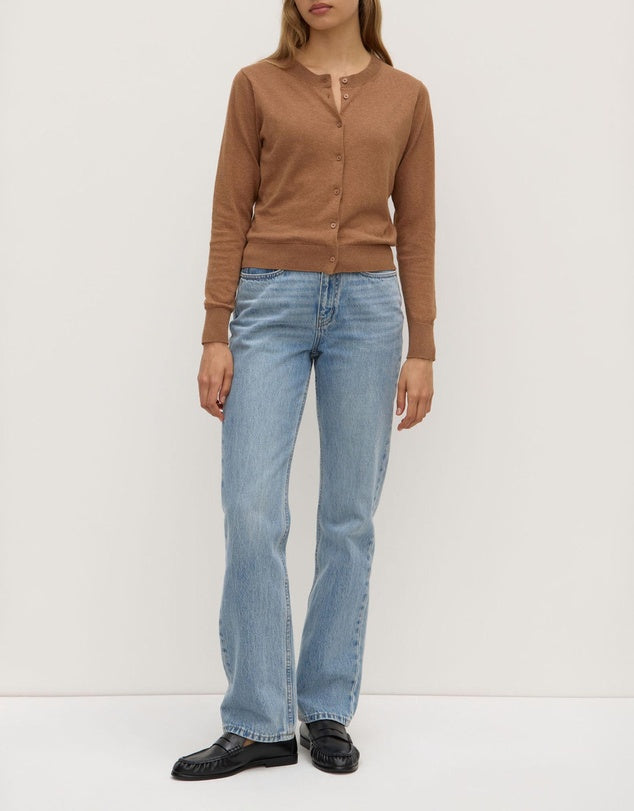 Semra Cotton Cashmere Cardigan - Fawn