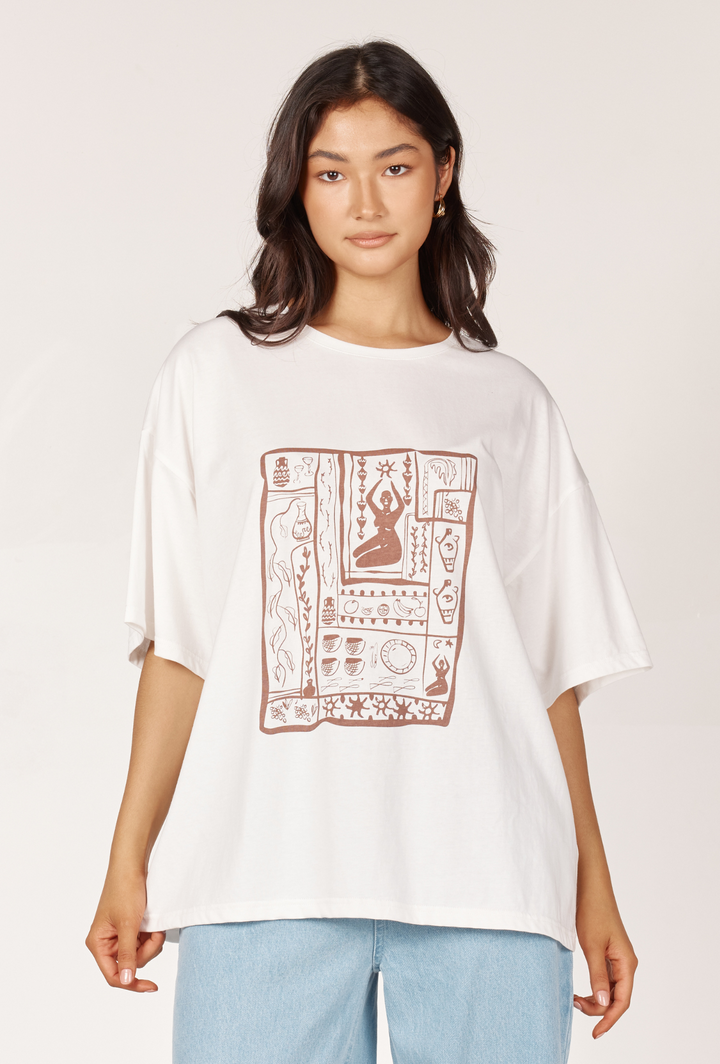 Vazo Tee - Ivory & Brown