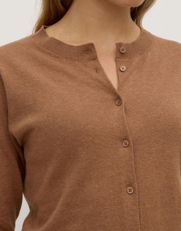 Semra Cotton Cashmere Cardigan - Fawn