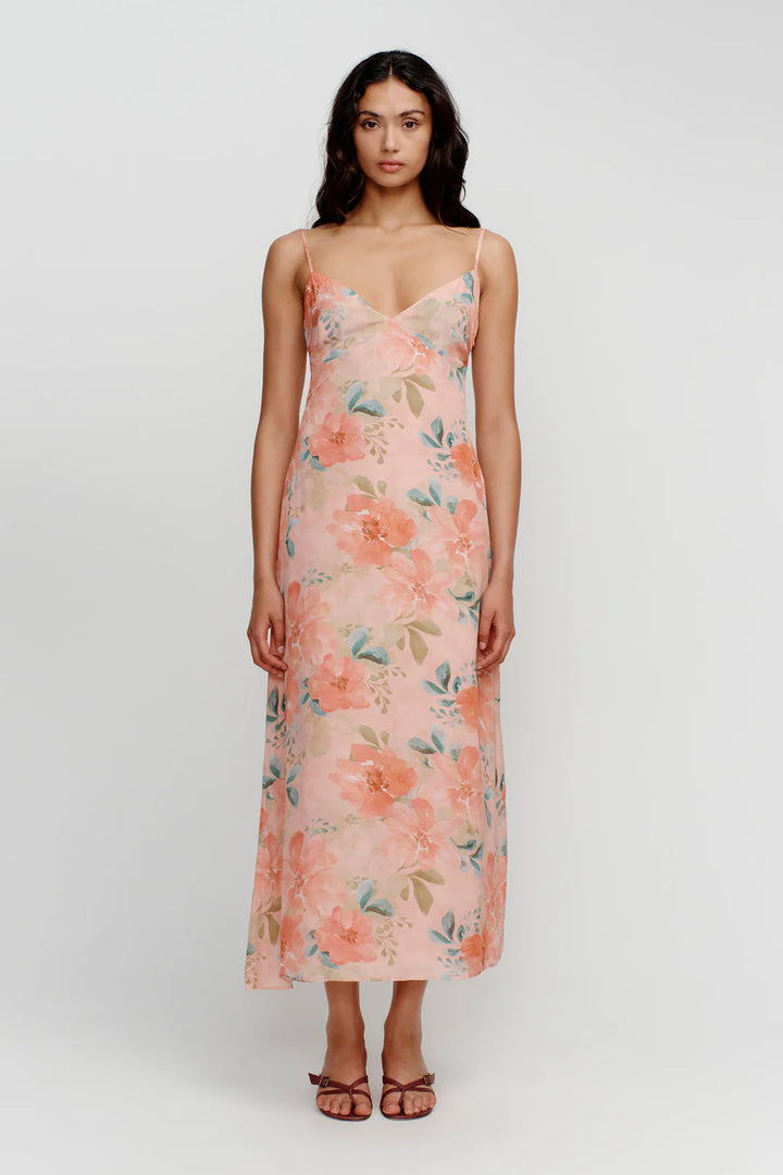 Domenica Midi Dress - Watermelon Flora