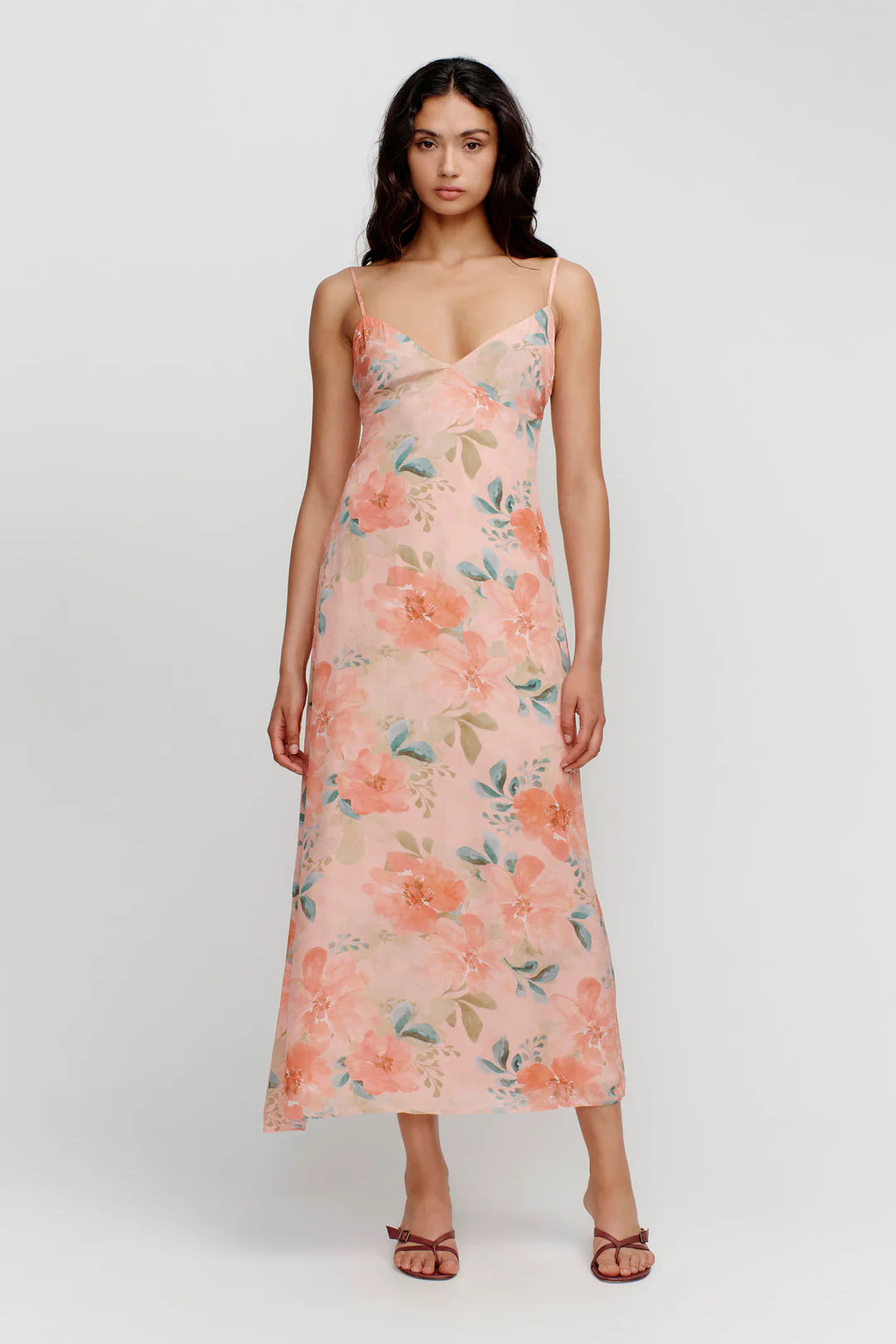 Domenica Midi Dress - Watermelon Flora