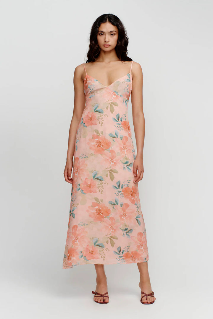 Domenica Midi Dress - Watermelon Flora