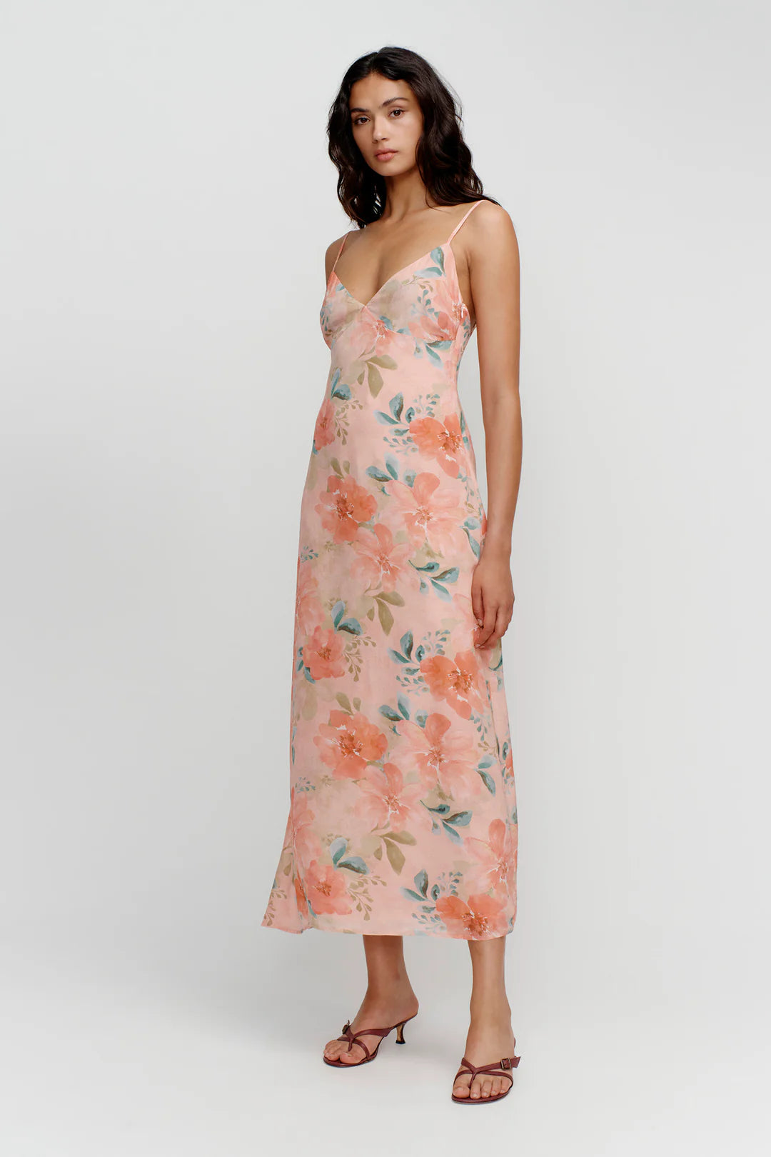 Domenica Midi Dress - Watermelon Flora