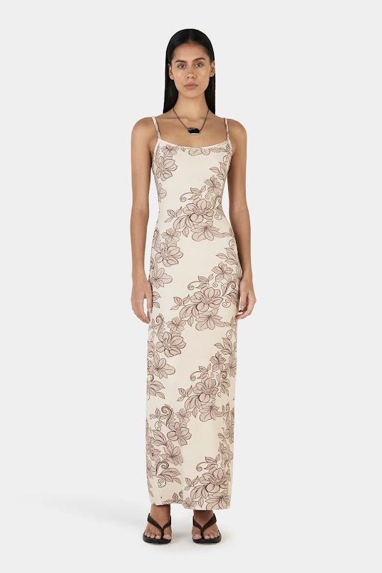 Gabrielle Maxi Dress - Rolling Waves Beige