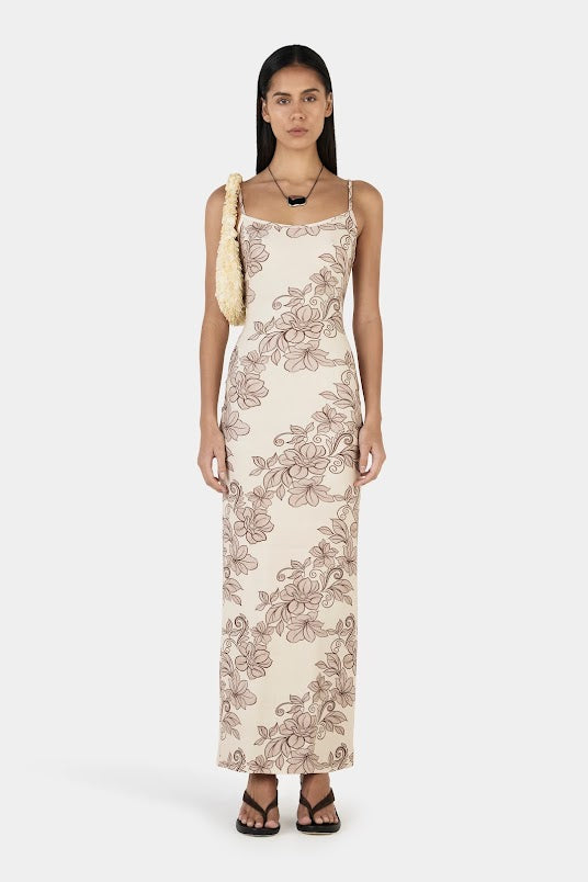 Gabrielle Maxi Dress - Rolling Waves Beige