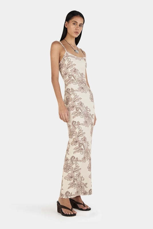 Gabrielle Maxi Dress - Rolling Waves Beige