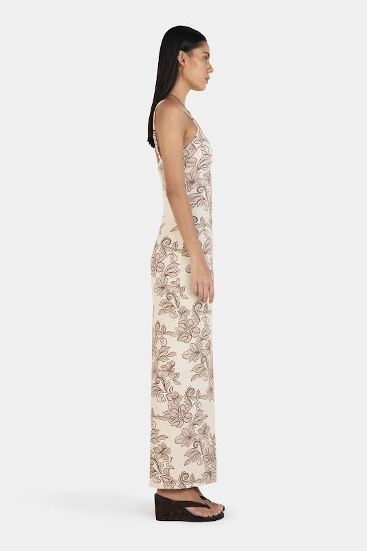 Gabrielle Maxi Dress - Rolling Waves Beige