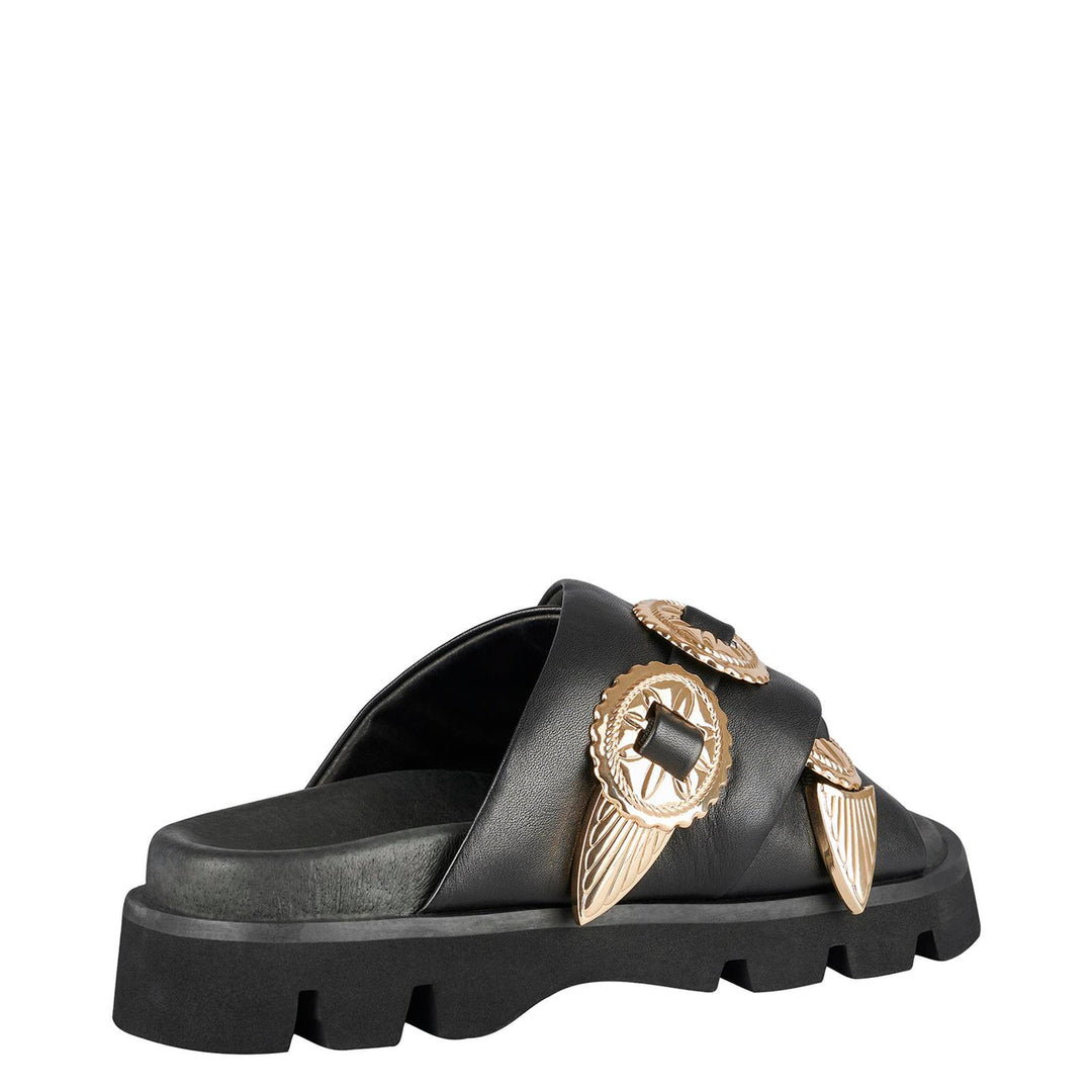 Concho Footbed - Black/Gold