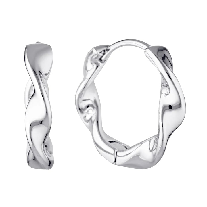 Ailsing twist hoop Huggie Earring - silver