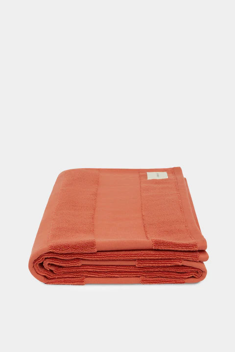 Jacquard Tile Beach Towel - Papaya