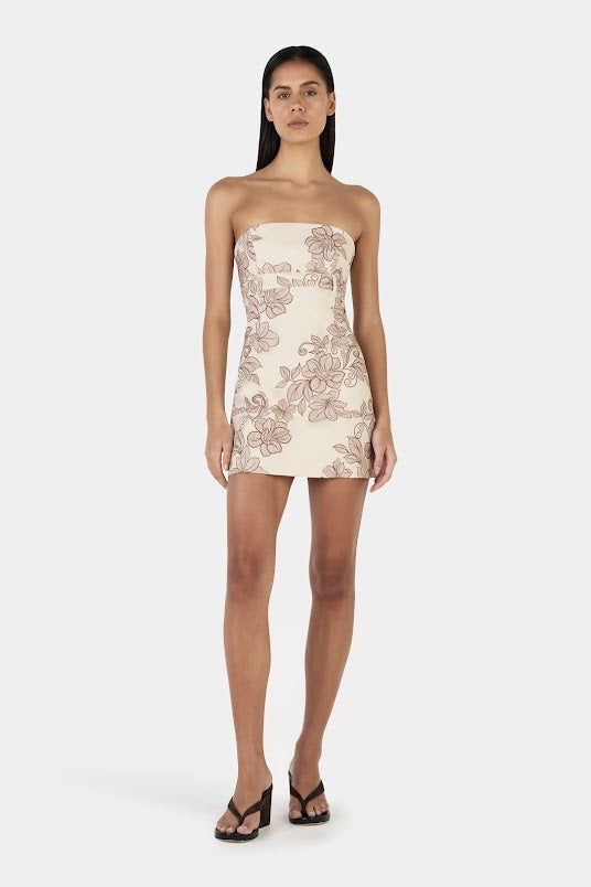 Kleo Mini Dress - Rolling Waves Beige