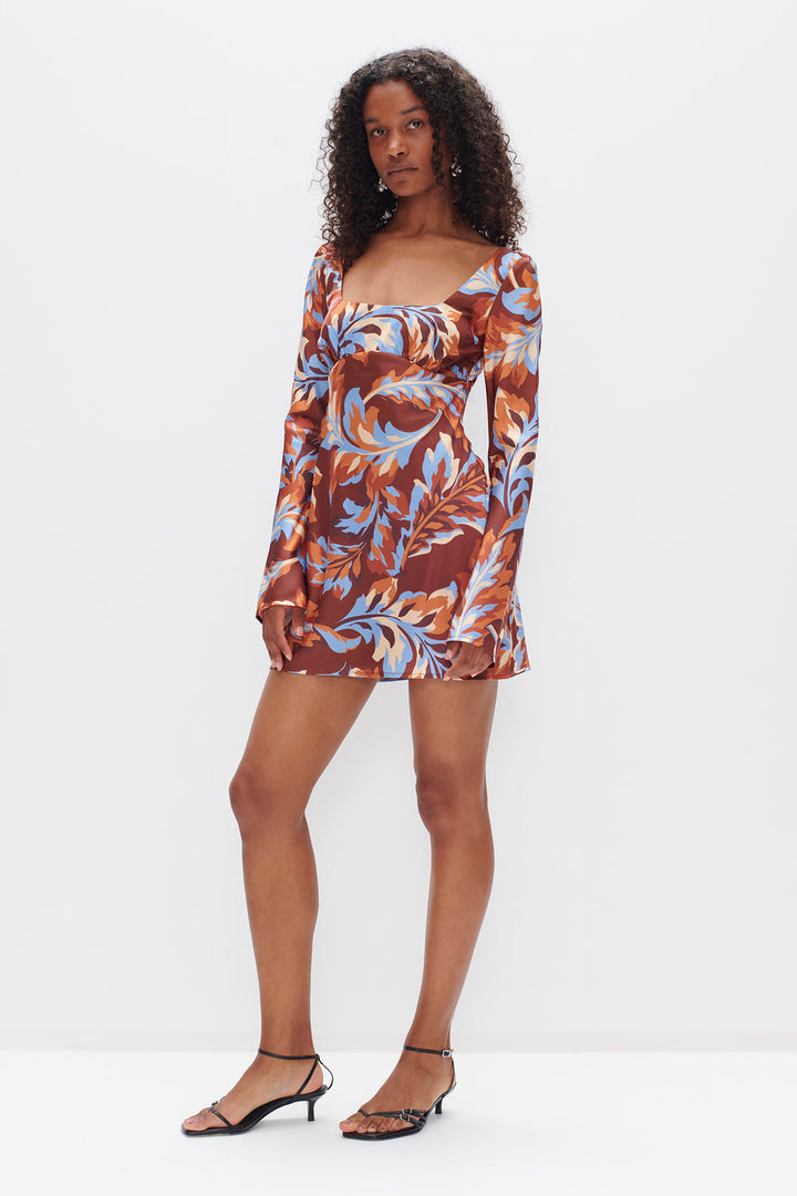 Laice Dress - Retro Leaf