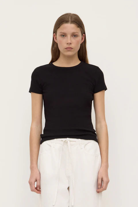 Linley Rib Tee - Black