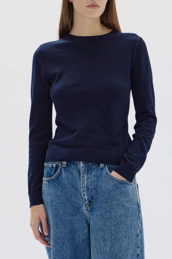 Maddy Cotton Cashmere Top - Ink