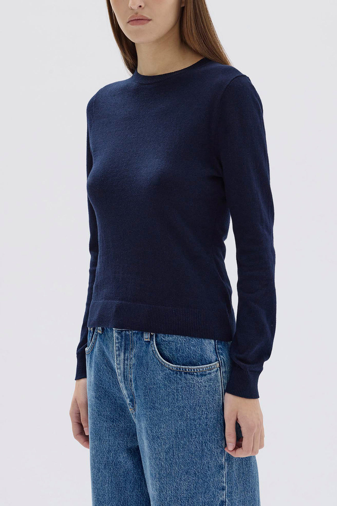 Maddy Cotton Cashmere Top - Ink