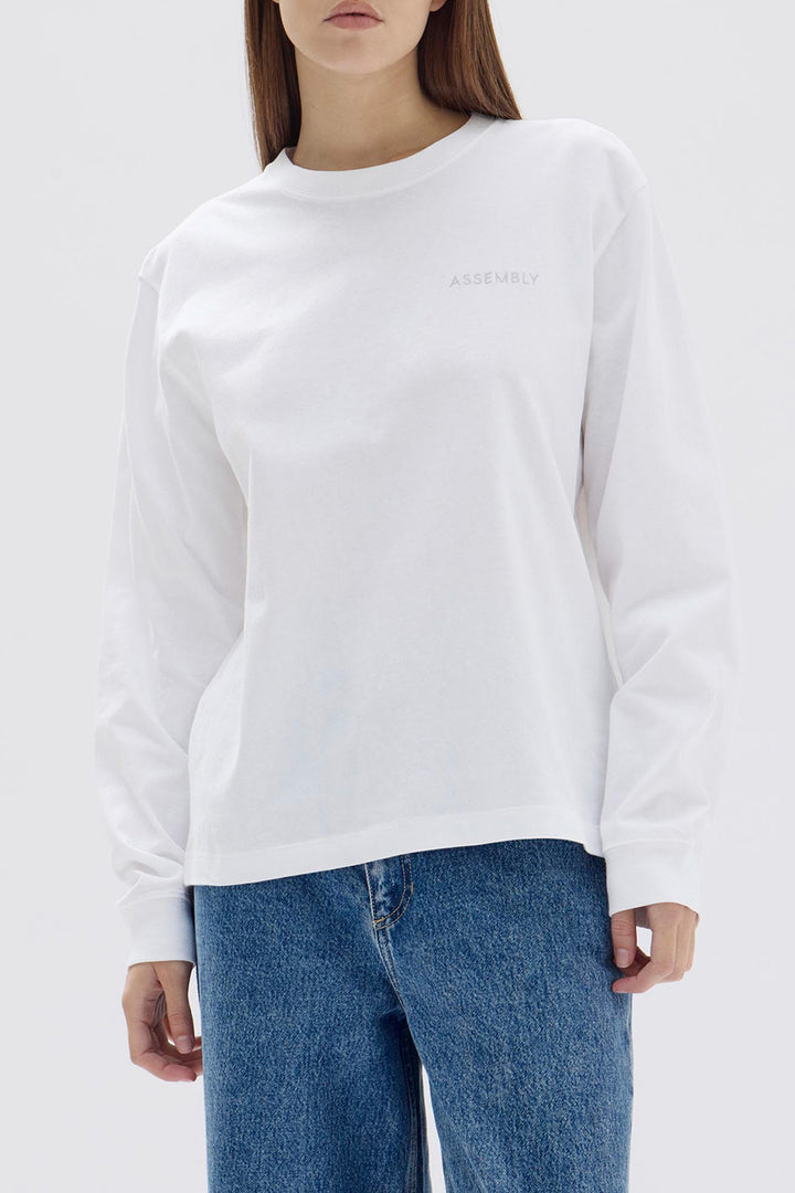 Pax Logo Sleeve Tee - White/Jacaranda