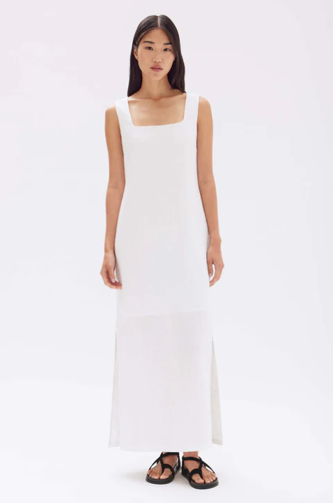 Georgina Linen Maxi Dress - White