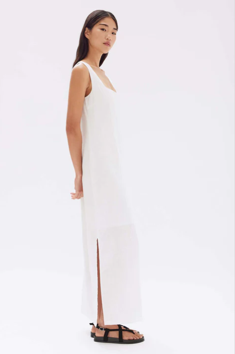 Georgina Linen Maxi Dress - White