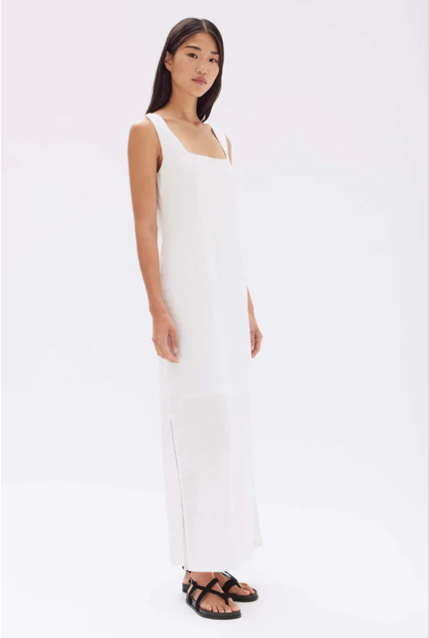 Georgina Linen Maxi Dress - White