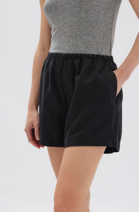 Stella Linen Short - Black