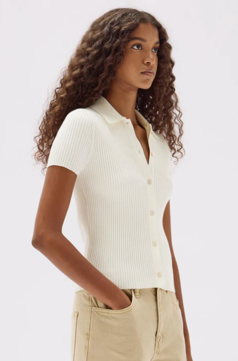 Harley Knit Short Sleeve Polo - Cream