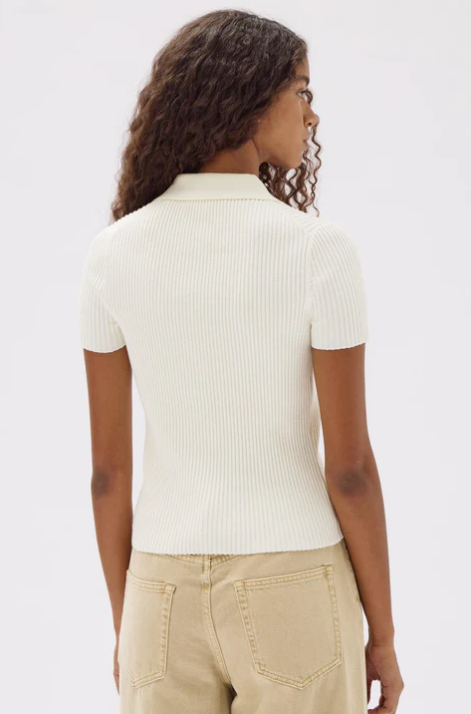Harley Knit Short Sleeve Polo - Cream