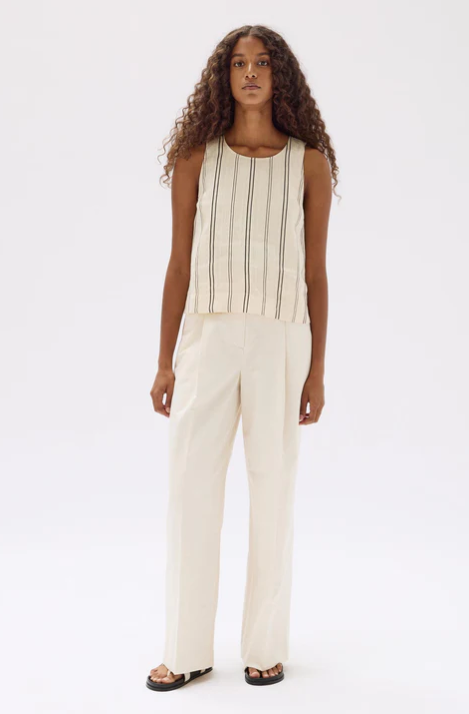 Milos Sleeveless Top - Cream/Black