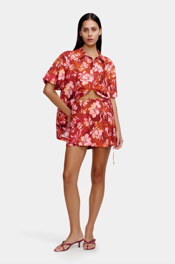 Kelly Wrap Skirt - Cherry Bomb