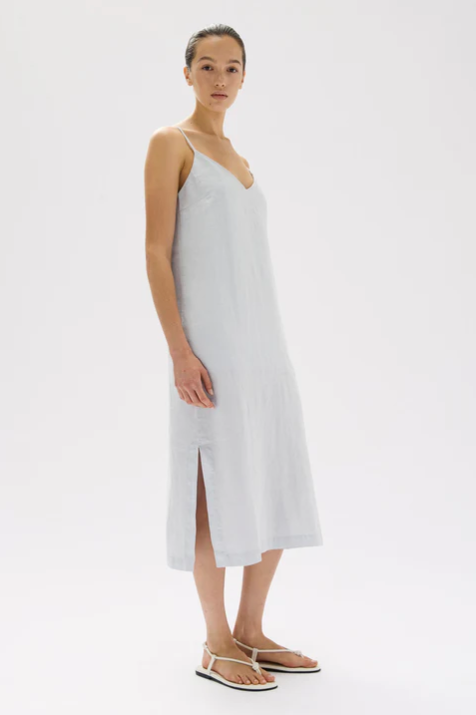 Vallory Linen Slip Dress - Blue Haze
