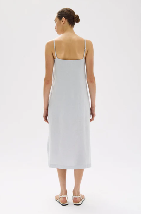 Vallory Linen Slip Dress - Blue Haze
