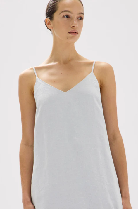 Vallory Linen Slip Dress - Blue Haze