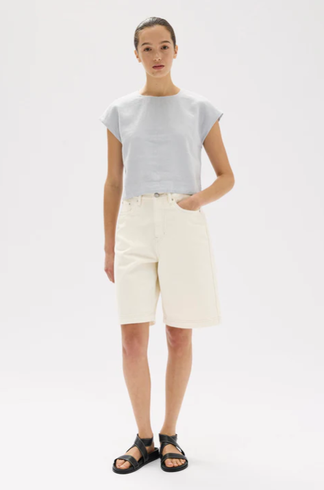 Tori Linen Top - Blue Haze