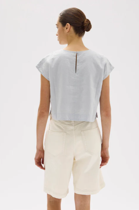 Tori Linen Top - Blue Haze