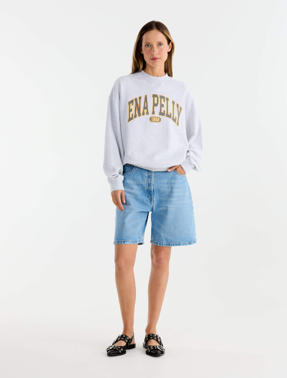 Collegiate Sweatshirt - White Marle