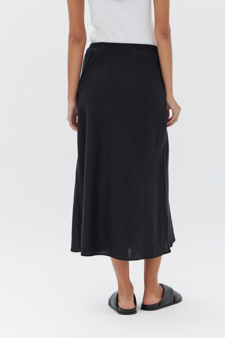 Stella Linen Skirt - Black