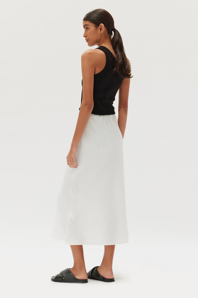 Stella Linen Skirt - White