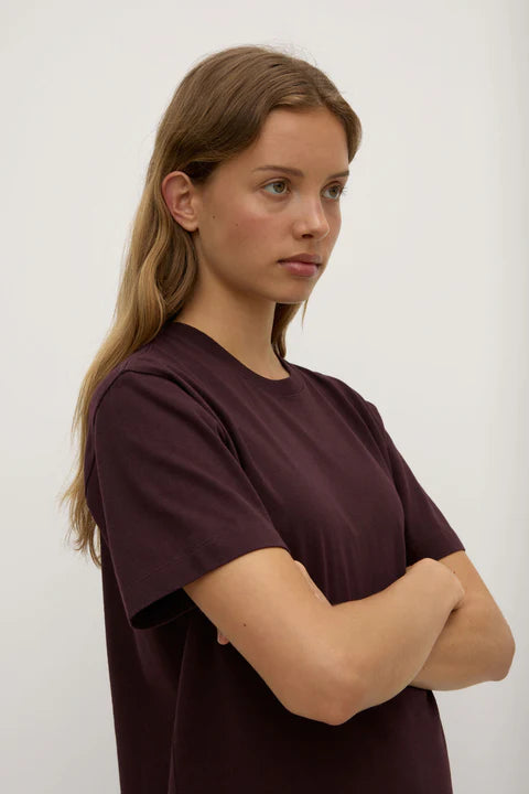 Womens Organic Base Tee - Burgundy