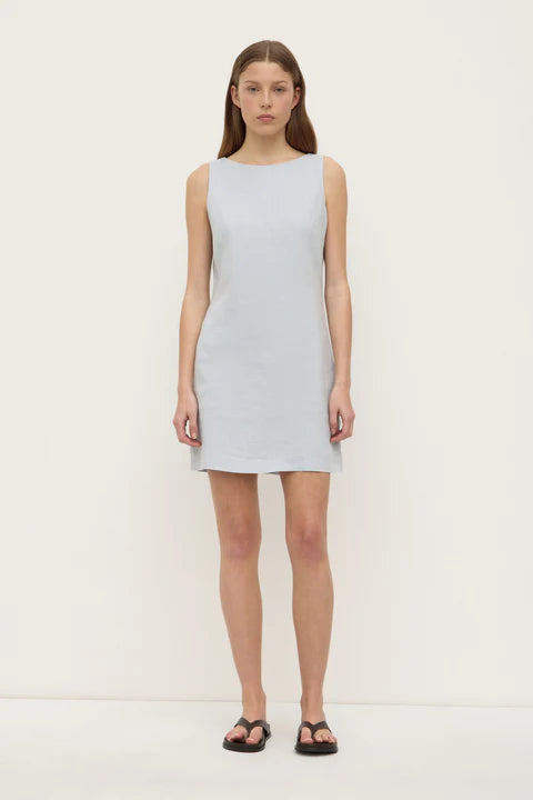 Nadine Linen Mini Dress - Cloud
