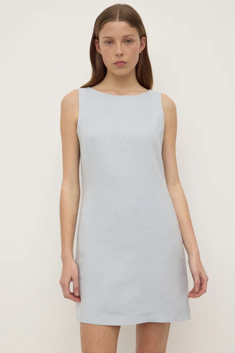 Nadine Linen Mini Dress - Cloud