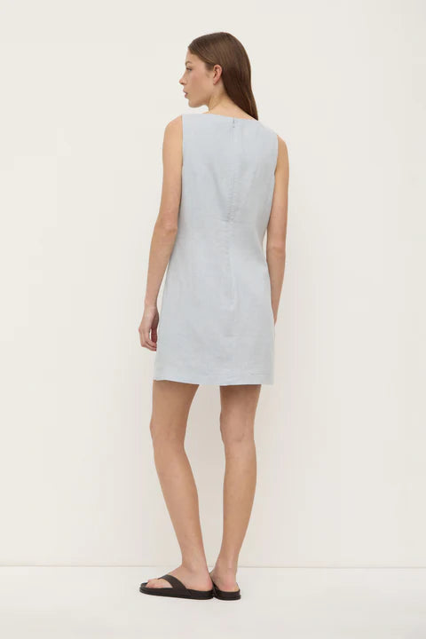 Nadine Linen Mini Dress - Cloud