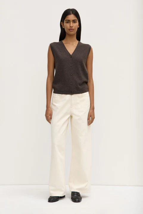 Lara Cashmere Knit Tank - Ganache Marle