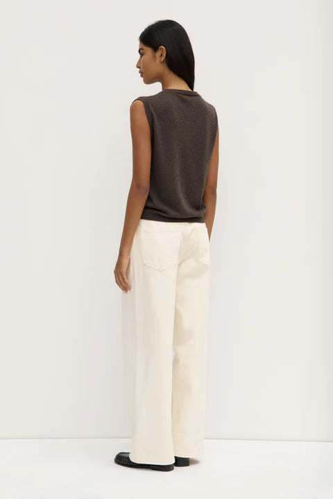 Lara Cashmere Knit Tank - Ganache Marle