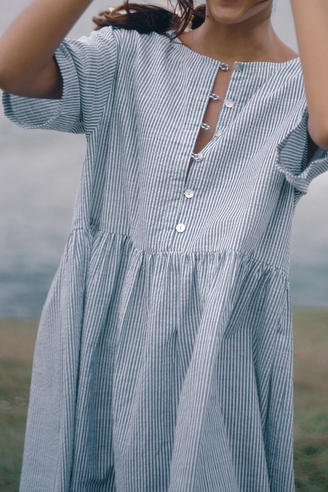 Darcey Midi Dress - Spirulina Stripe