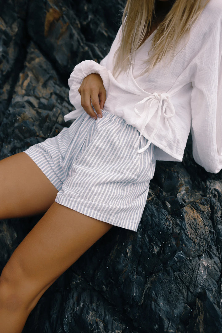 Ella Wrap Top - White