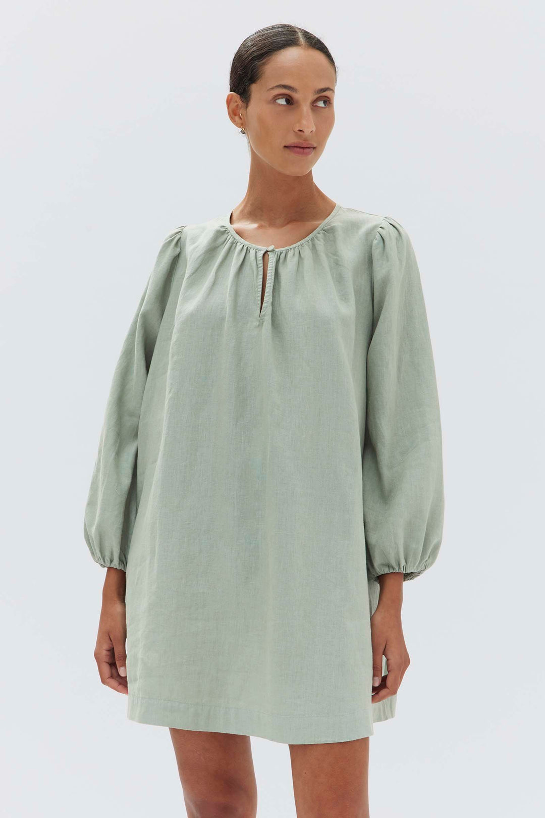 Allie Linen Mini Dress - Nettle