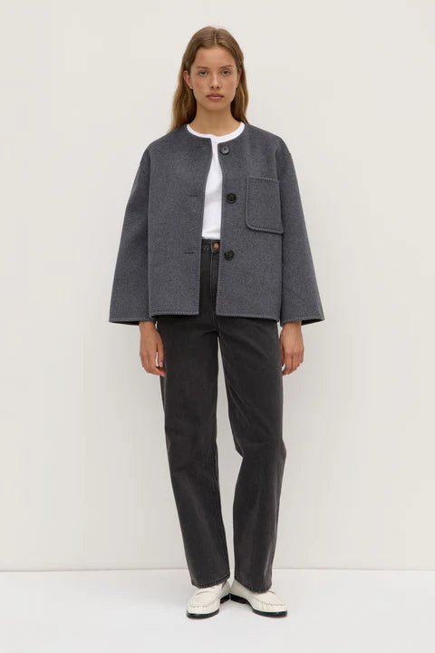 Camille Wool Cashmere Jacket - Charcoal Marle