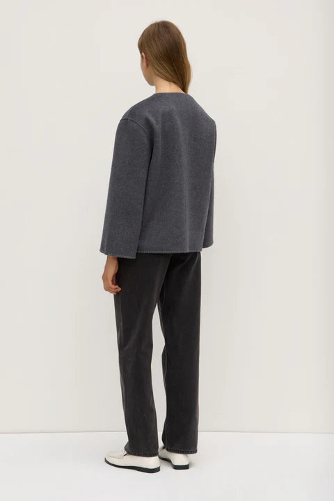 Camille Wool Cashmere Jacket - Charcoal Marle