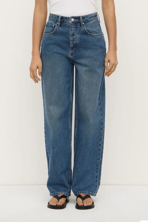 Oversized High Rise Jean - Dark Indigo Fade